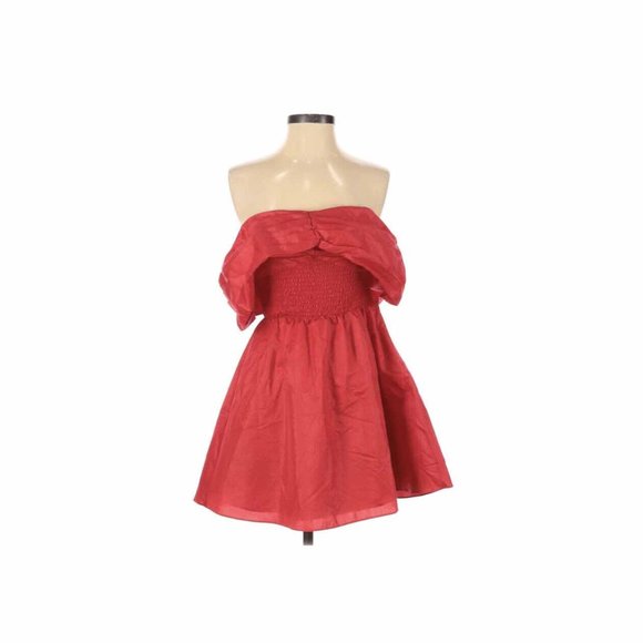 L’Academie Dress Red Juni Off The Shoulder Size XS - Picture 4 of 5